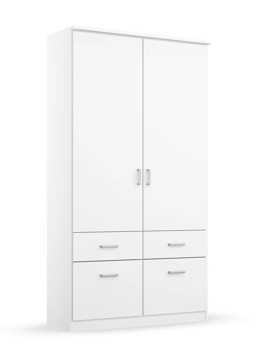 Drehtürenschrank ROYAN- B ca. 91 cm, Weiß