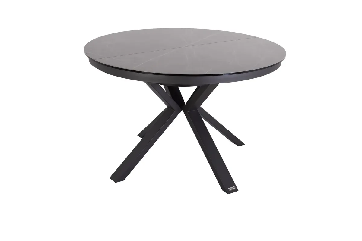 Esstisch MAIJA - ausziehbar, Ø/H ca. 120x76 cm, Glaskeramik, Steingrau