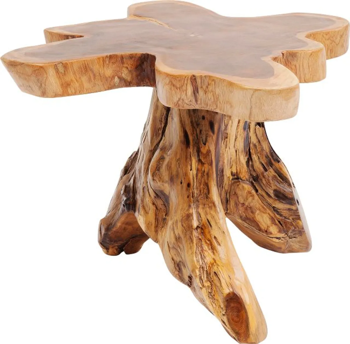 Beistelltisch- D ca. 50 cm,  Teak, Massivholz, Lackiert