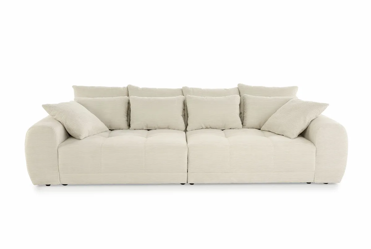 Megasofa JANNI - 3-Sitzer, Stoff, Creme