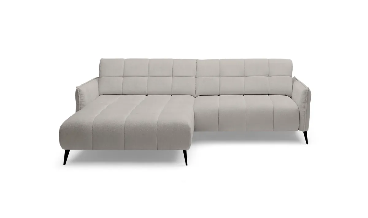 Ecksofa - Ecke links 2-Sitzer inkl. Relaxfunktion, Stoff, Grau