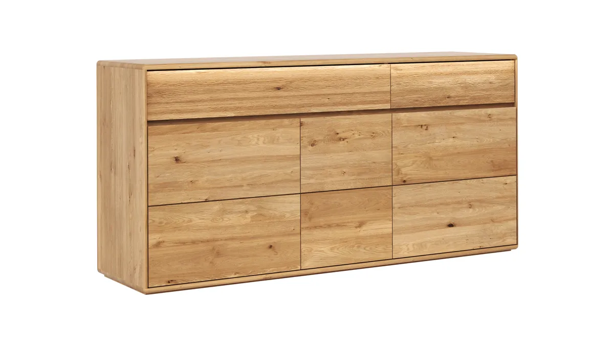 Sideboard Hillsboro - inkl. Beleuchtung, Wildeiche natur, geölt