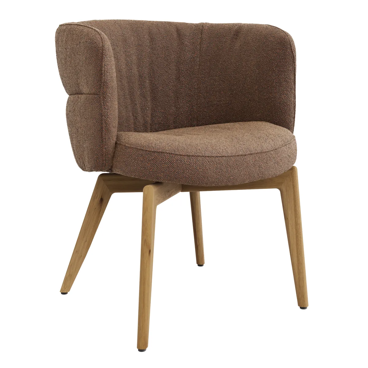 Armlehnstuhl Milana - Stoff, Cognac