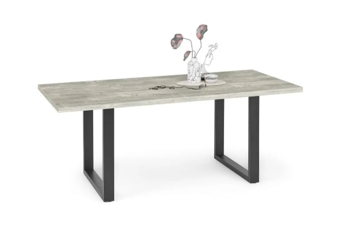 Esstisch - LB ca. 200x100 cm, Betonoptik, Schwarz