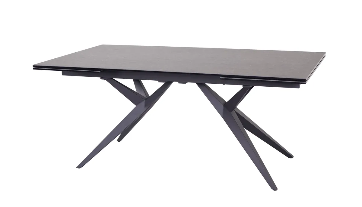 Esstisch MICHELA - ausziehbar, LB ca. 180x95 cm, Glaskeramik, Dunkelgrau