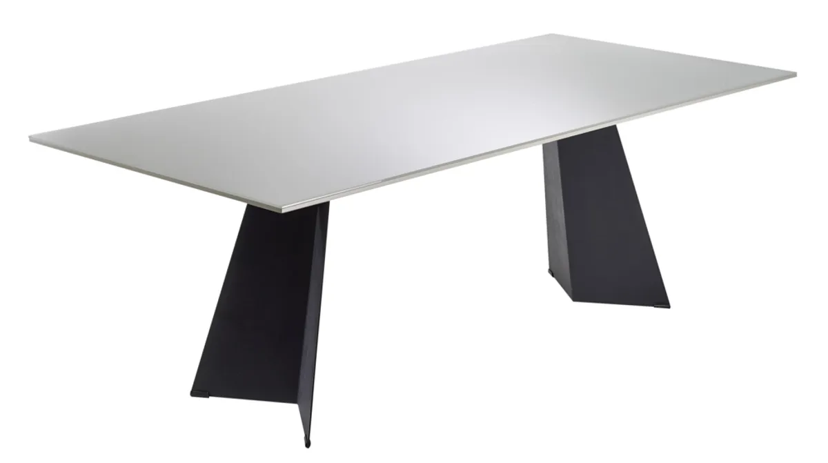 Esstisch - LB. ca. 220x100 cm, Glas, Weiß