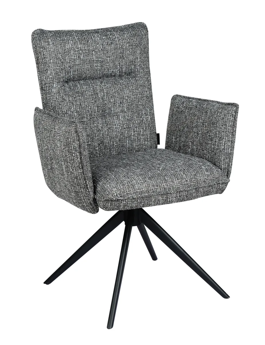 Armlehnstuhl MARCIA - drehbar, Stoff, Grau