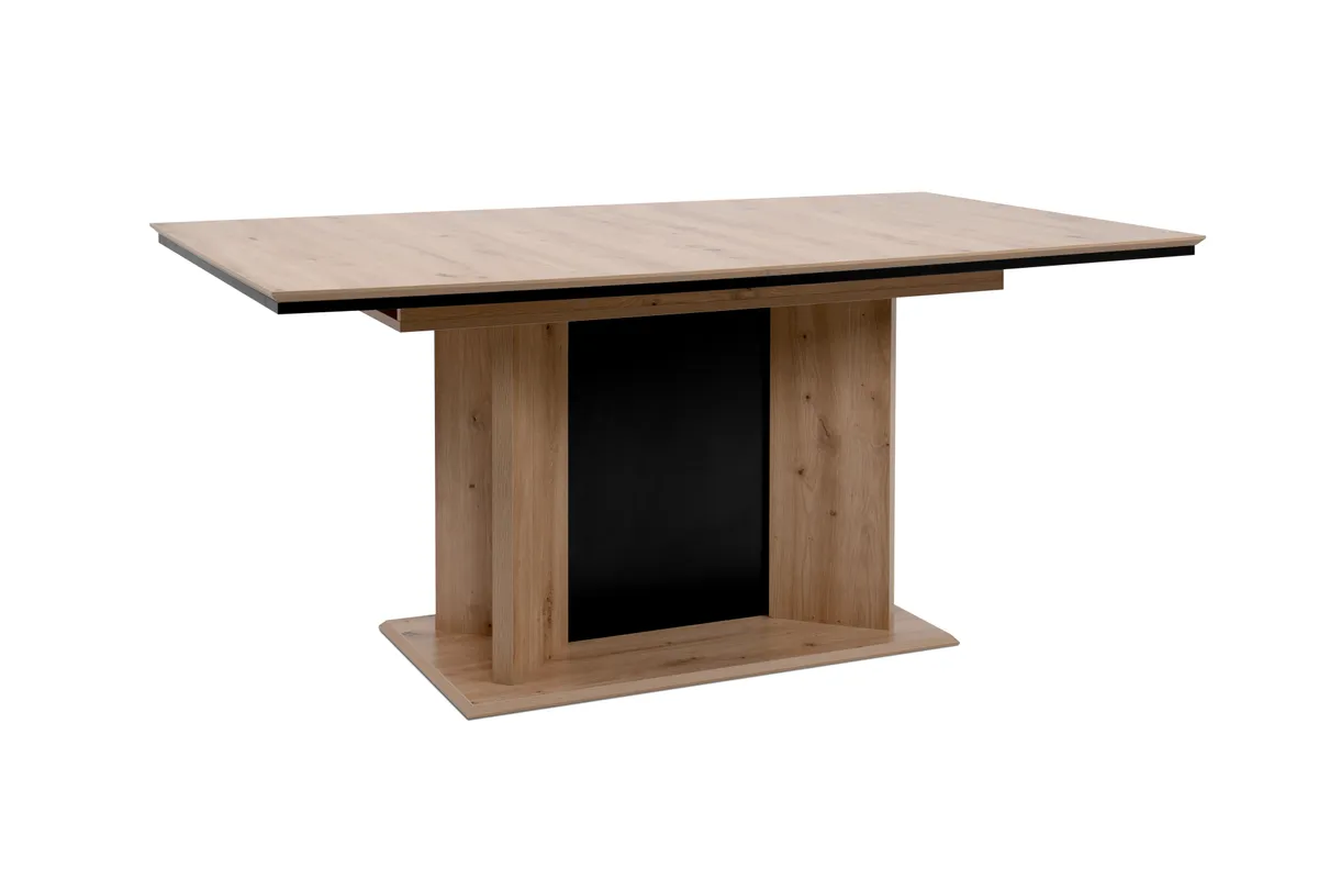 Esstisch - LB ca. 160x90 cm, Artisan Eiche Nachbildung, Schwarz