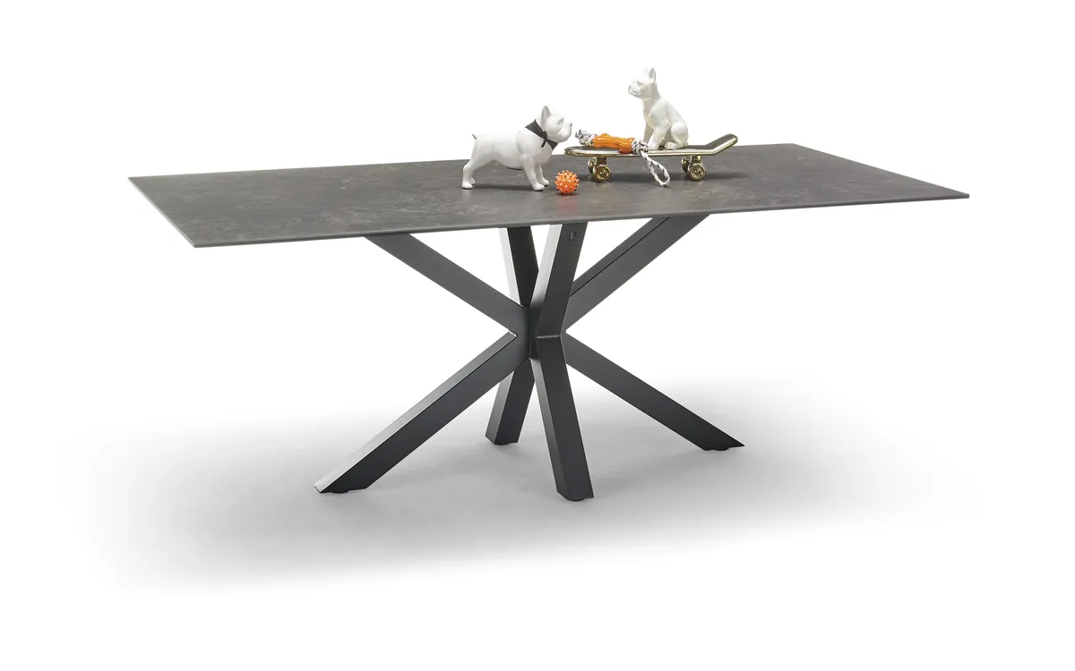 Esstisch ABBIGAIL - LB ca. 160x90 cm, Schwarz