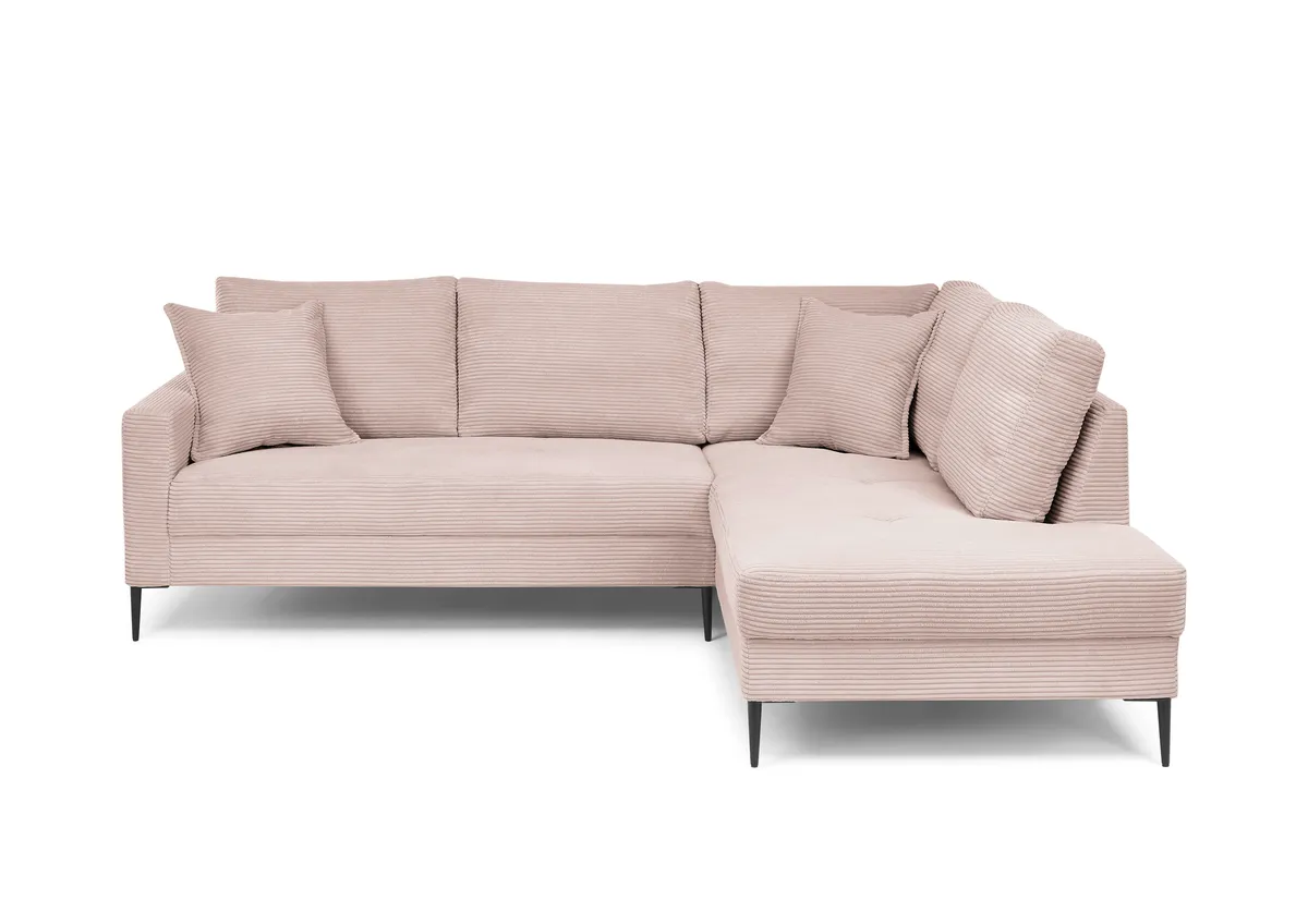 Ecksofa - 3-Sitzer, Ecke rechts, Stoff, Rosa