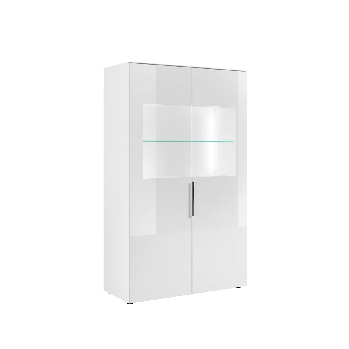 Vitrine- inkl. LED-Beleuchtung, Weiß