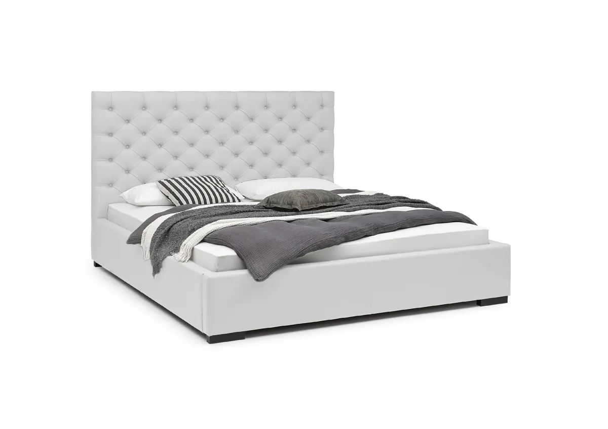 Bettgestell SANDRIN E- Liegefläche ca. 180x200 cm, Stoff, Hellgrau