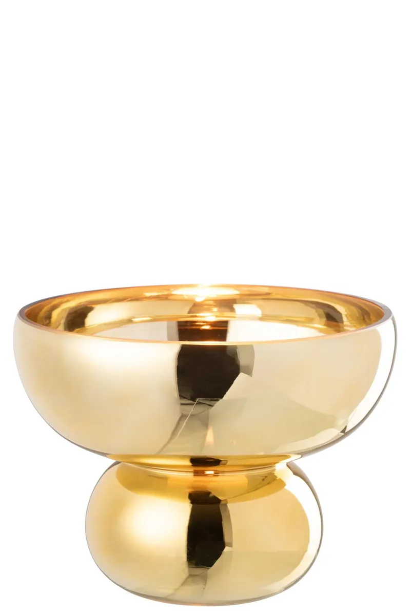 Deko Vase - DH ca. 23x17,5 cm, Goldfarben