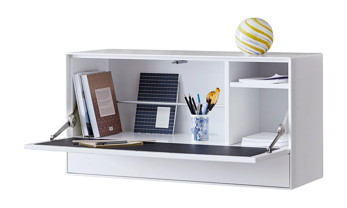 Sekretär Edge - Lack, Weiß