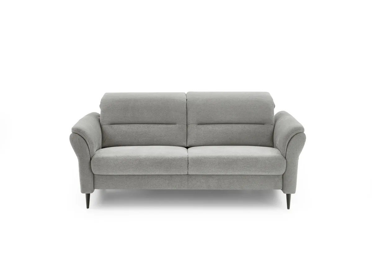 Sofa - 2,5-Sitzer, Kopfteil verstellbar, Stoff, Grau