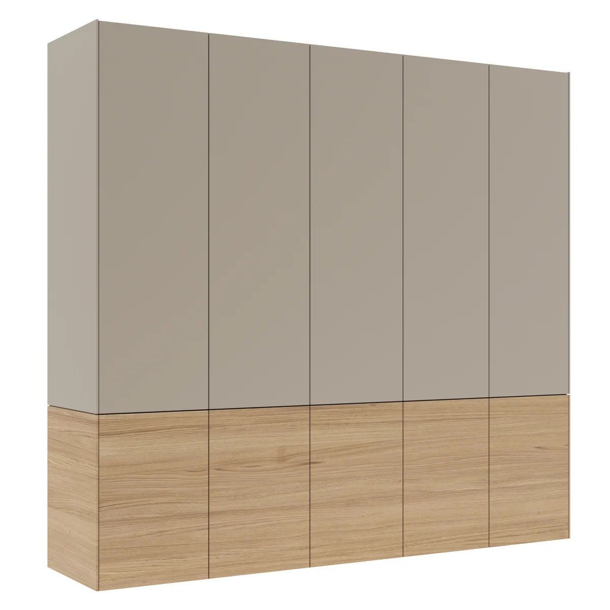 Drehtürenschrank Matera - BHT ca. 251x235x60 cm, Lack Matt, Kaschmir, Eiche, Milk