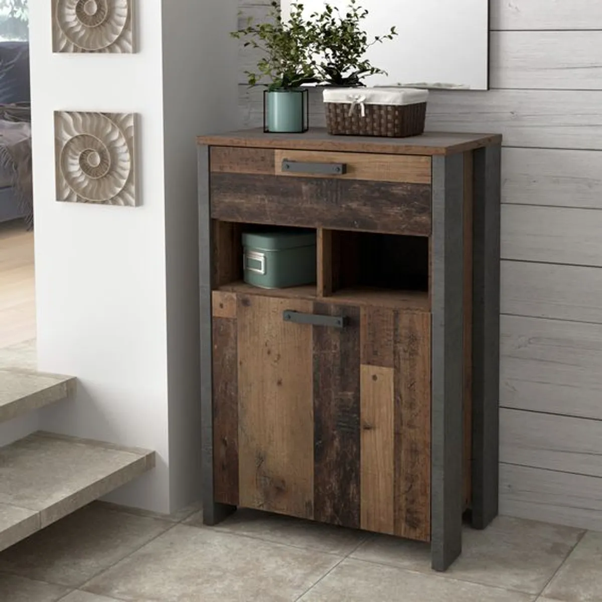 Schuhschrank FEA - Vintage Dekor, Betonoptik