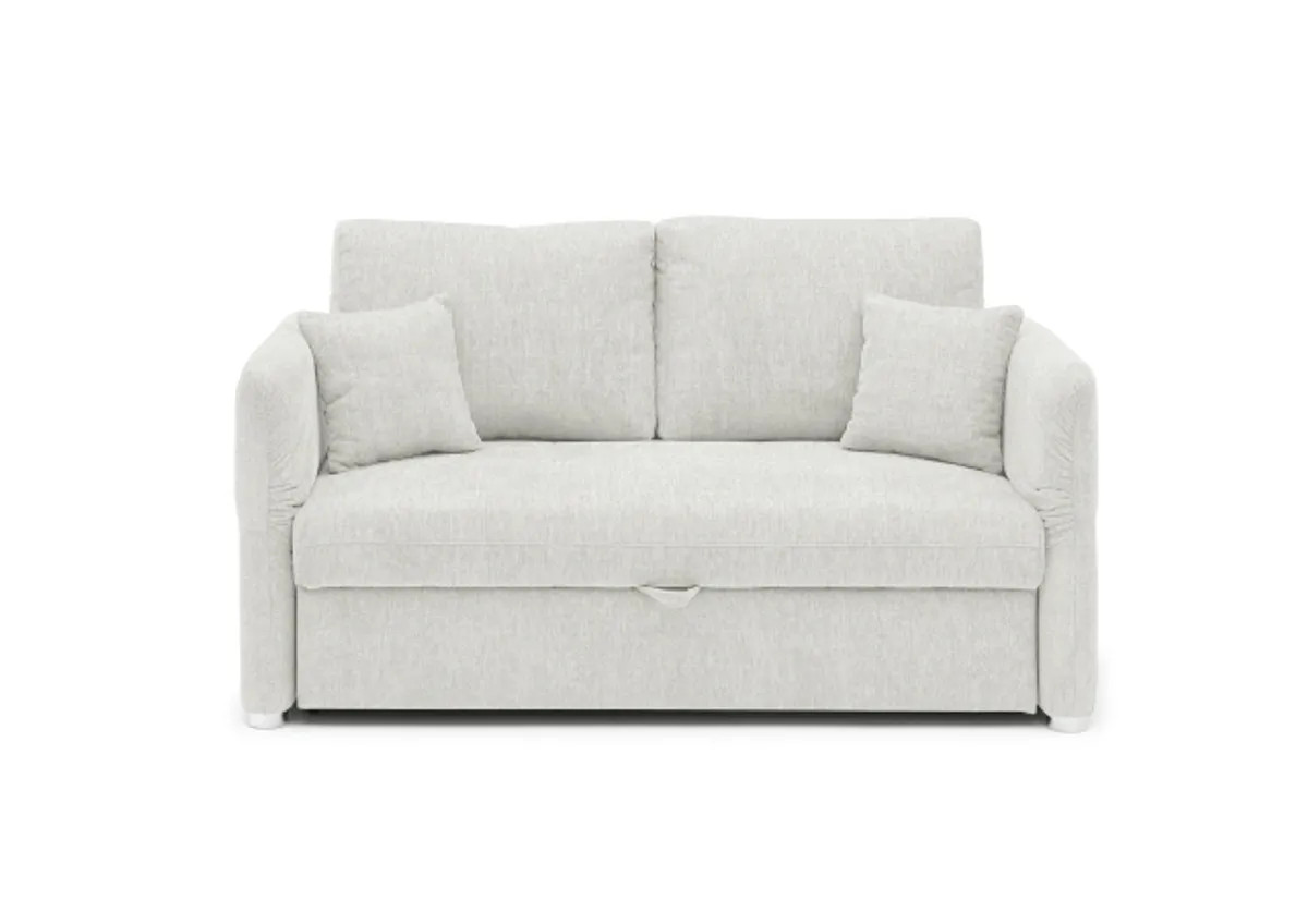 Sofa JORDEN - 2-Sitzer inkl. Schlaffunktion, verstellbaren Armlehnen, Stoff, Beige