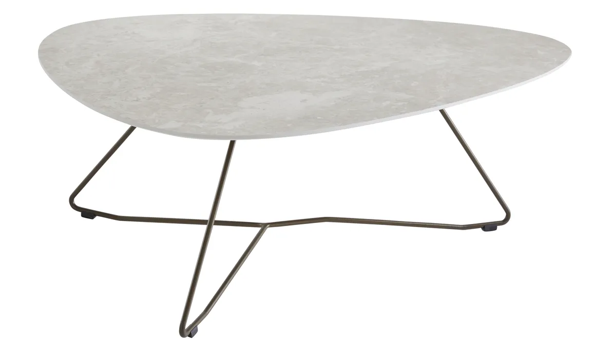 Couchtisch Oliva - LBH ca. 100x70x37 cm, HPL, Creme Natur