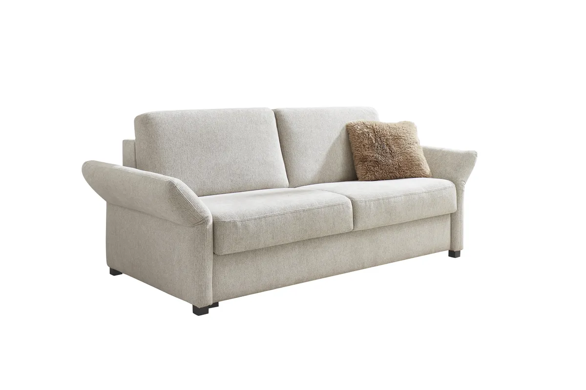 Schlafsofa EM Arlon - Faltbett mit Kaltschaummatratze, Stoff, Natur