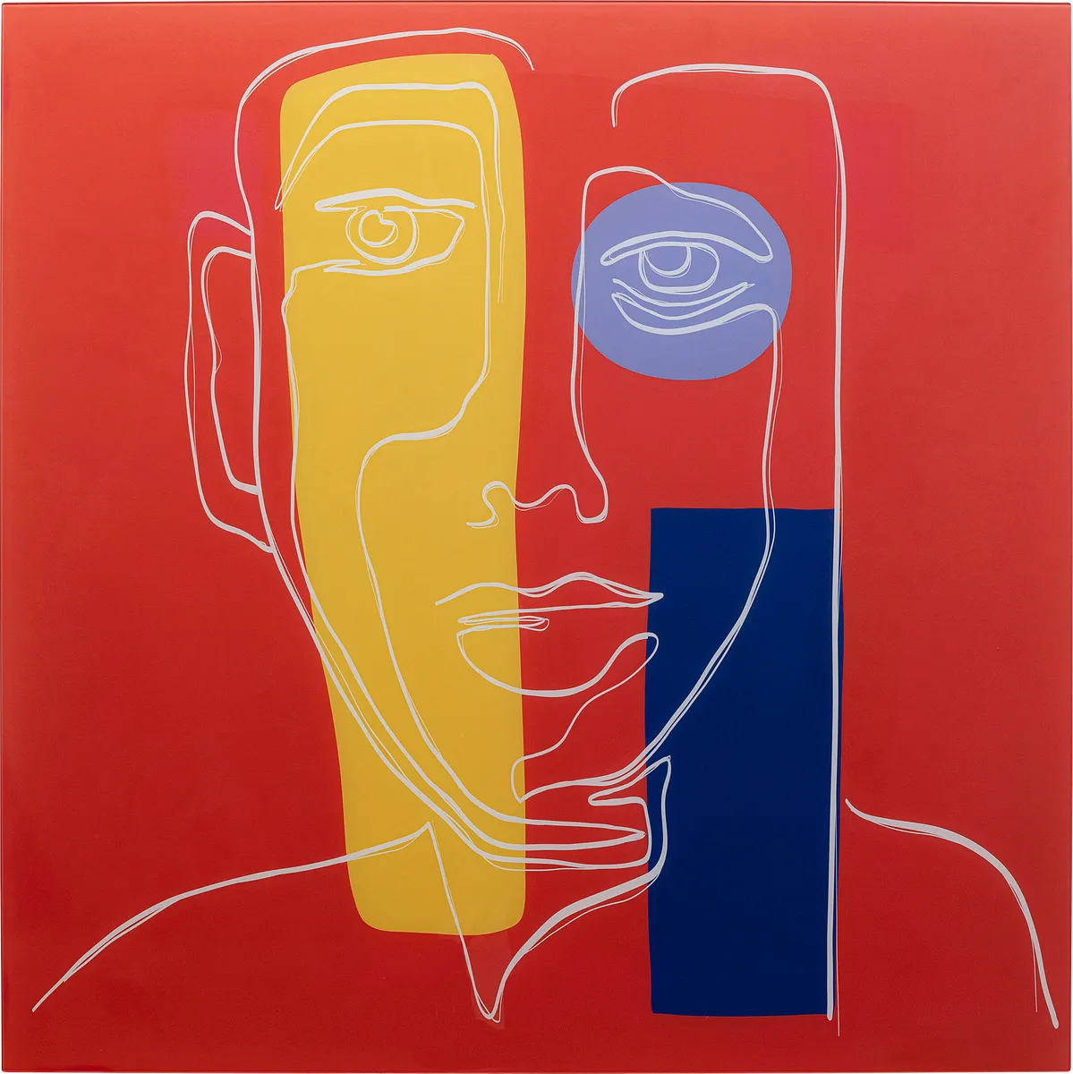 Glasbild - LB ca. 100x100 cm, Rot