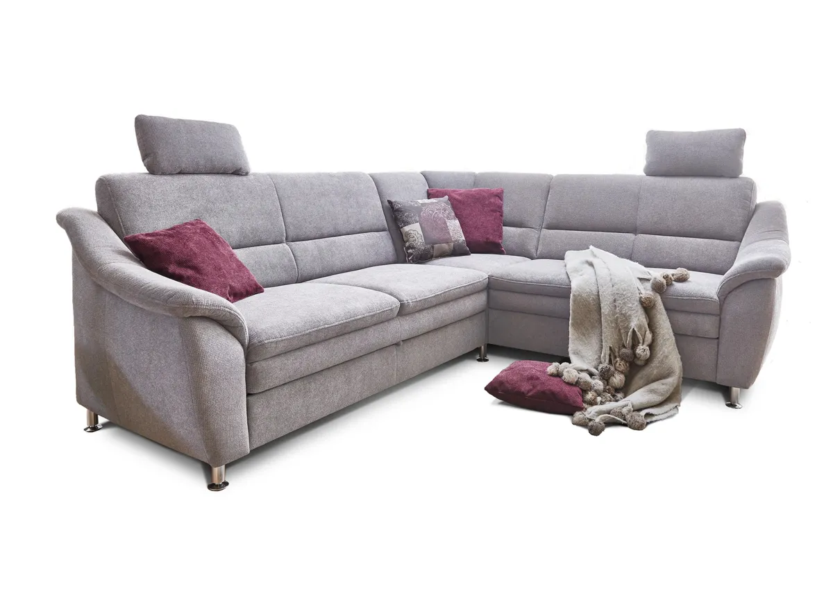 Sofa - 2-Sitzer mit Ecke Rechts, Stoff, Silbergrau