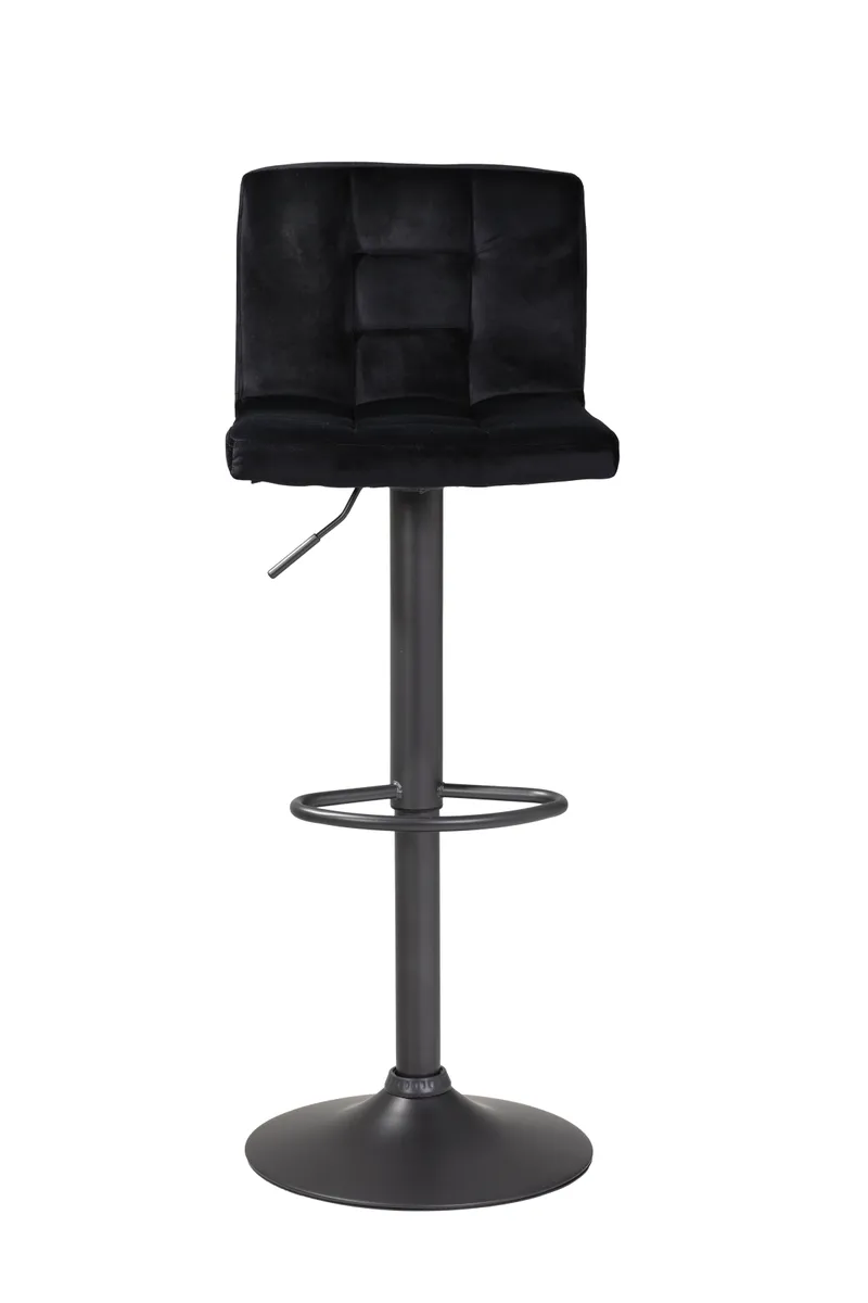 Barhocker - höhenverstellbar, Stoff, Schwarz