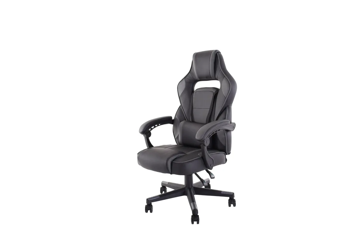 Büro-/Drehstuhl - Kunstleder, Schwarz/Grau
