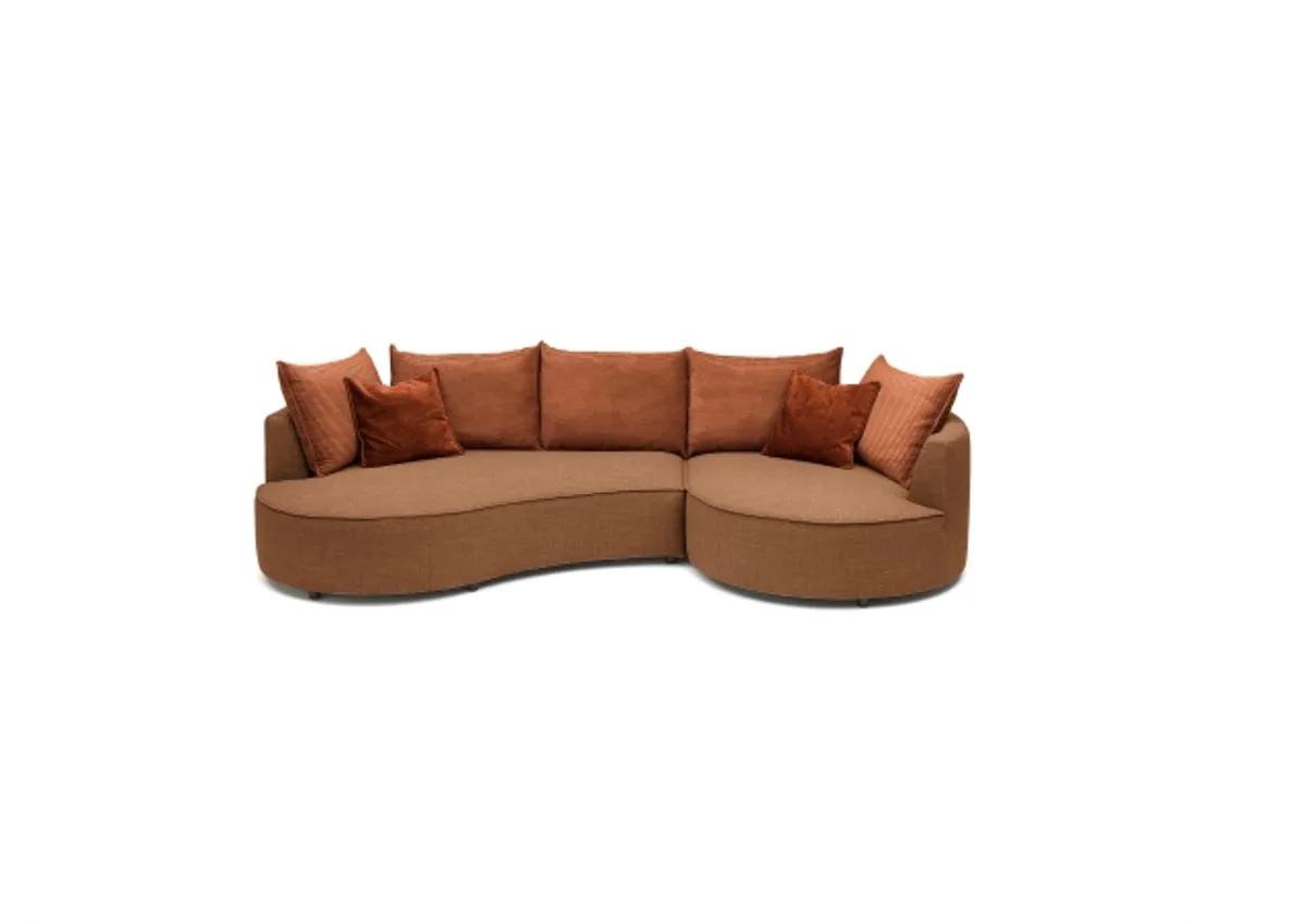 Ecksofa - 2-Sitzer, Ecke rechts, Stoff, Rost