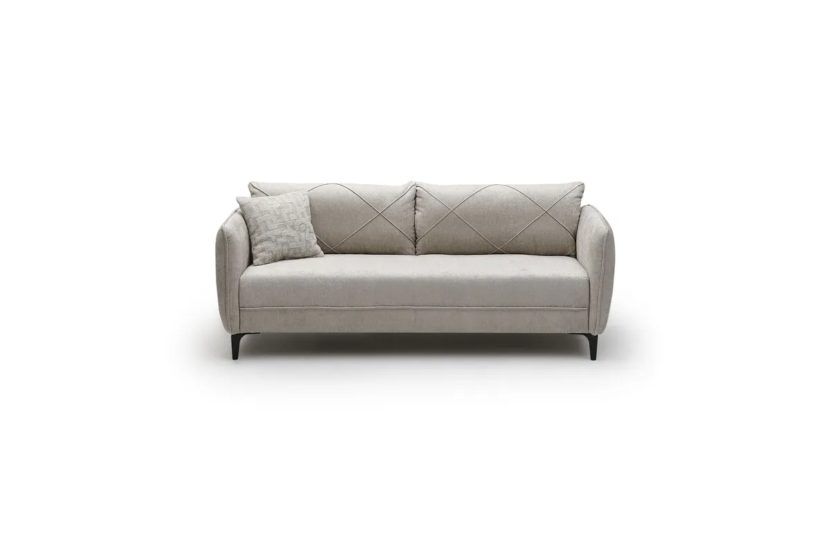 Sofa JERINA- 3-Sitzer, Stoff, Beige