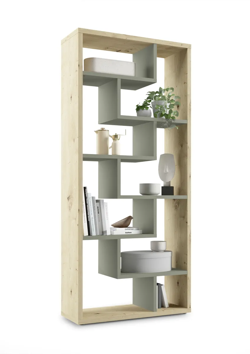 Raumteiler - B ca. 90 cm, Asteiche, Olivgrün