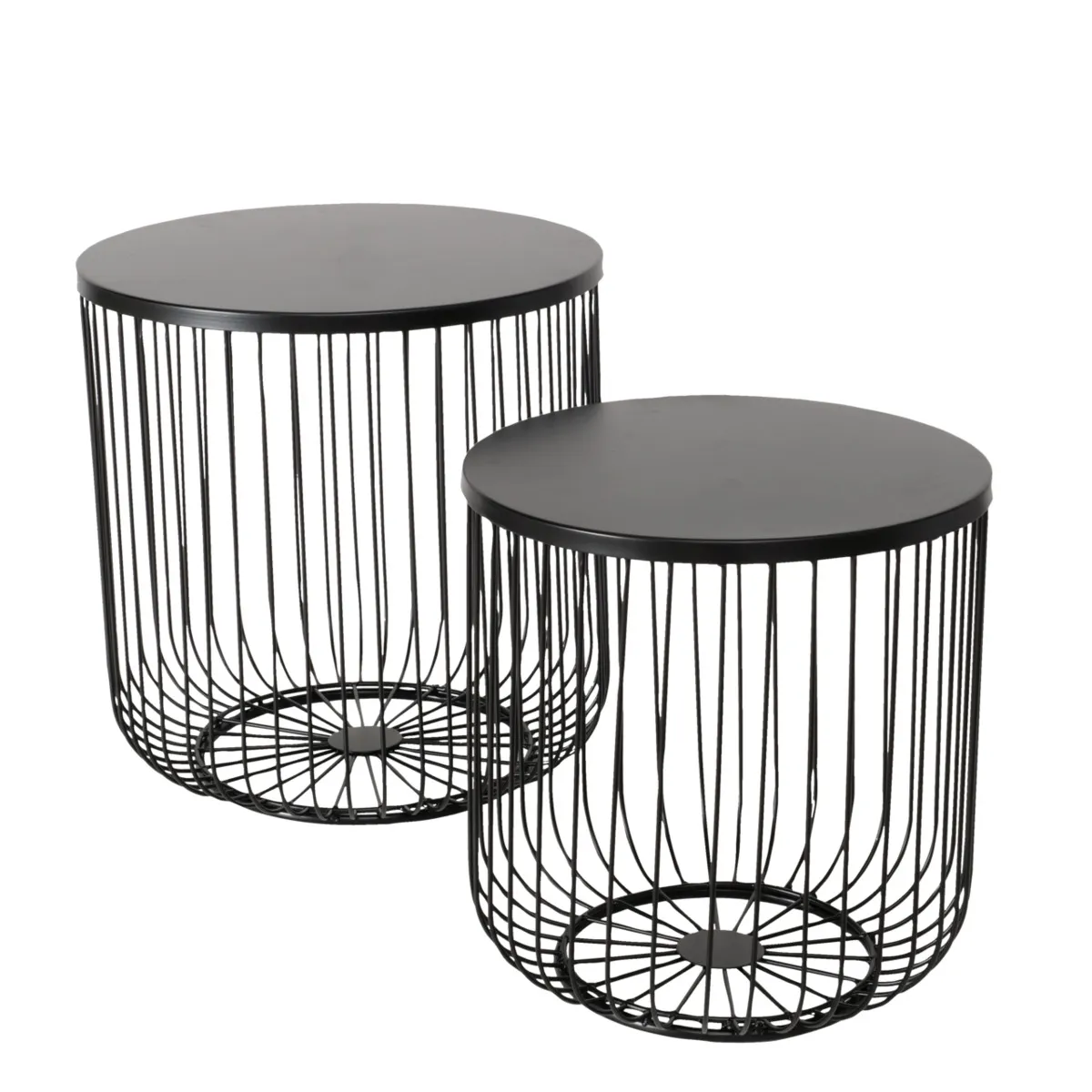 Beistelltisch - 2er Set, Schwarz