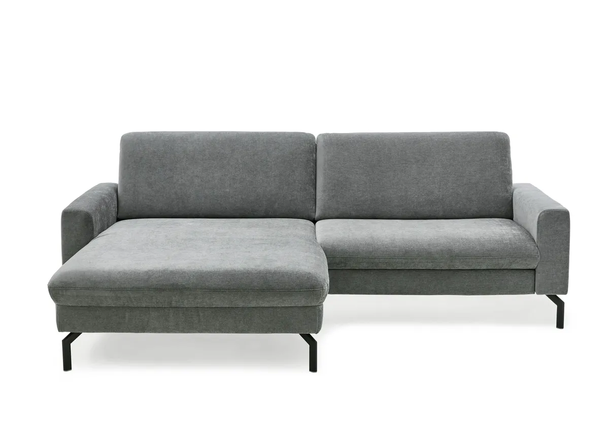Ecksofa - Longchair links mit 1,5-Sitzer, Stoff, Anthrazit