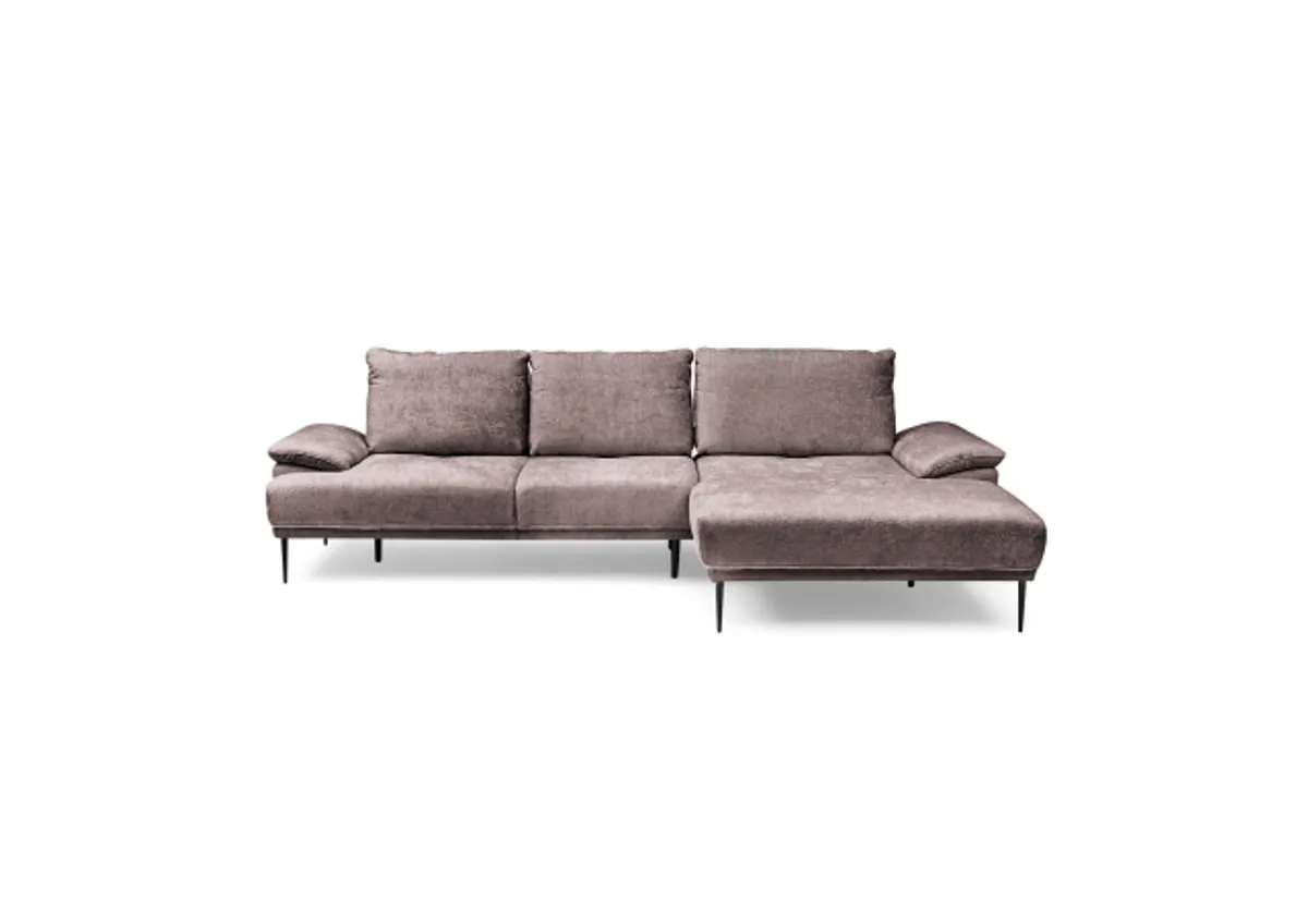Ecksofa ENRIK - 2,5-Sitzer, Ecke rechts inkl. Sitztiefenverstellungen, Stoff, Altrosa