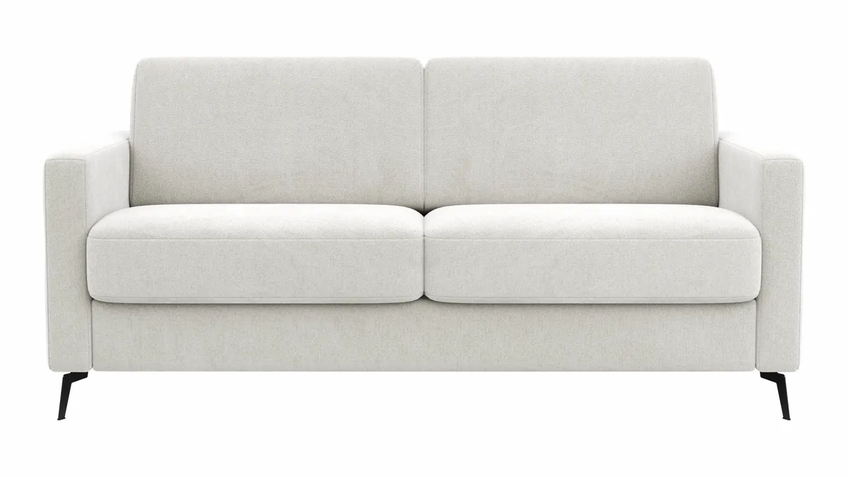 Schlafsofa Laredo - 2,5-Sitzer inkl. Schlaffunktion und Armlehne klappbar, Stoff, Offwhite