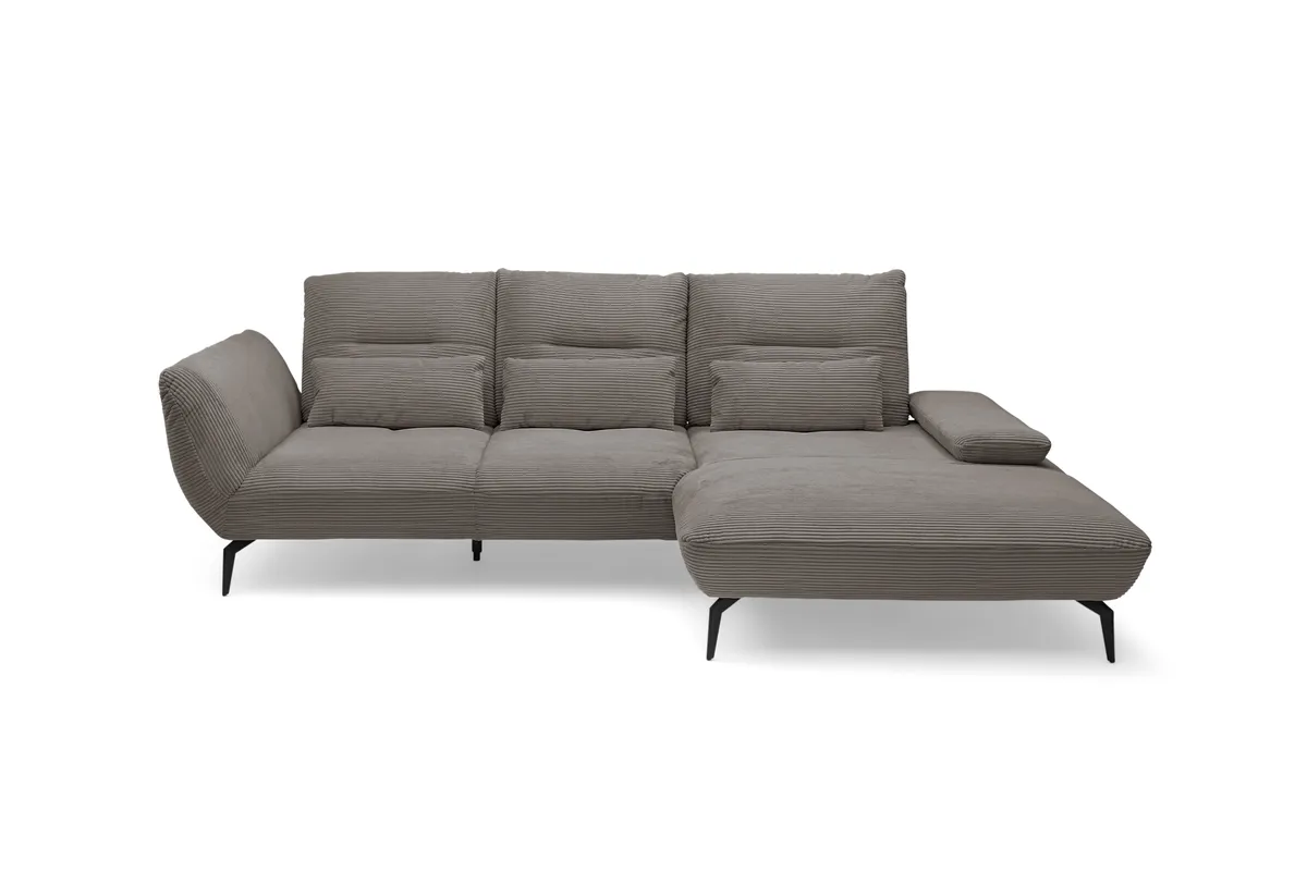 Ecksofa PAYTON - 2-Sitzer, Ecke rechts, Stoff, Taupe