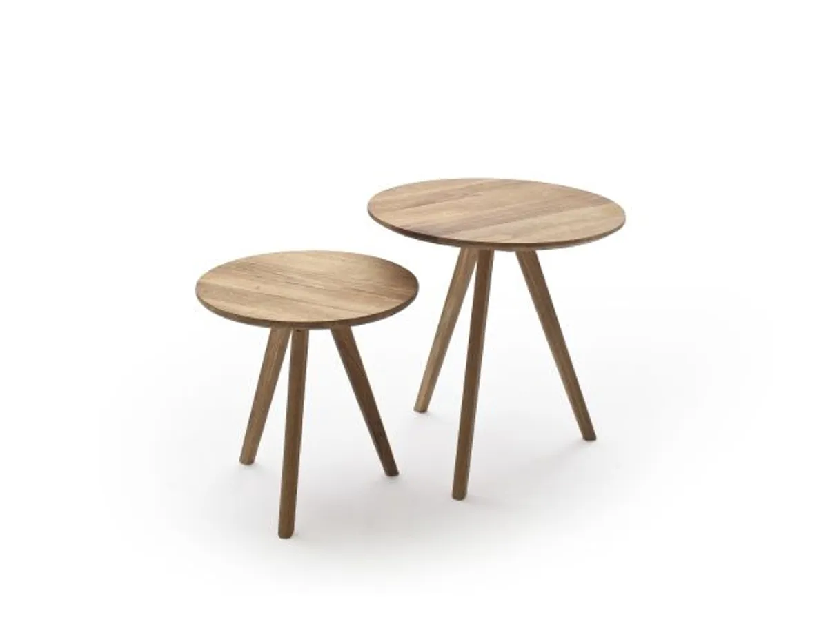 Couchtisch - 2-er Set, Asteiche massiv