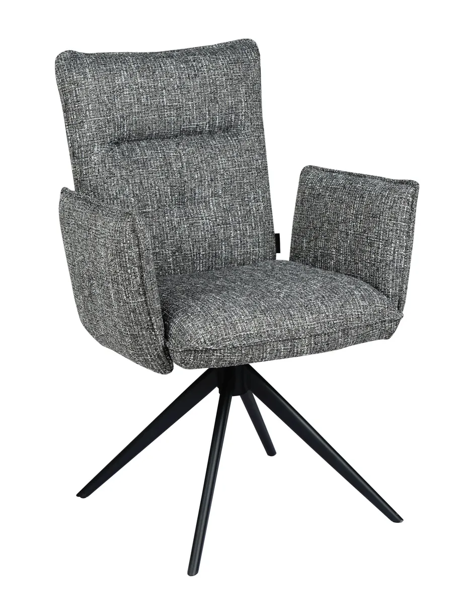 Armlehnstuhl MARCIA - drehbar, Stoff, Grau