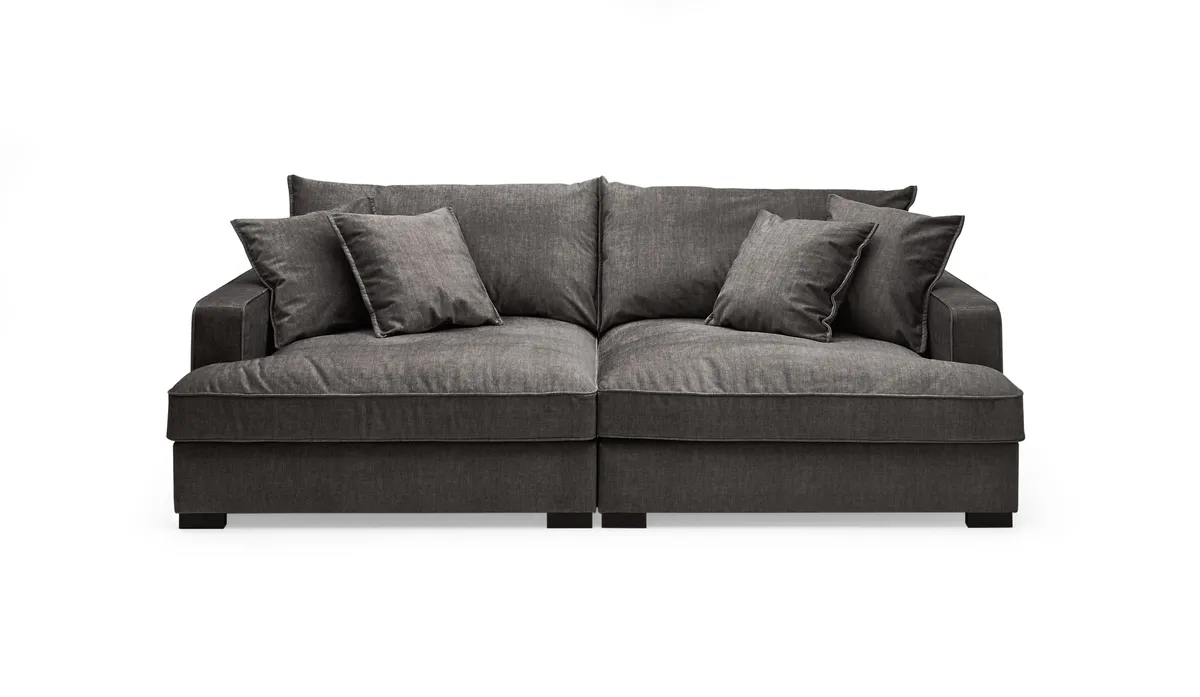 Megasofa - 2,5-Sitzer, Stoff, Schwarz