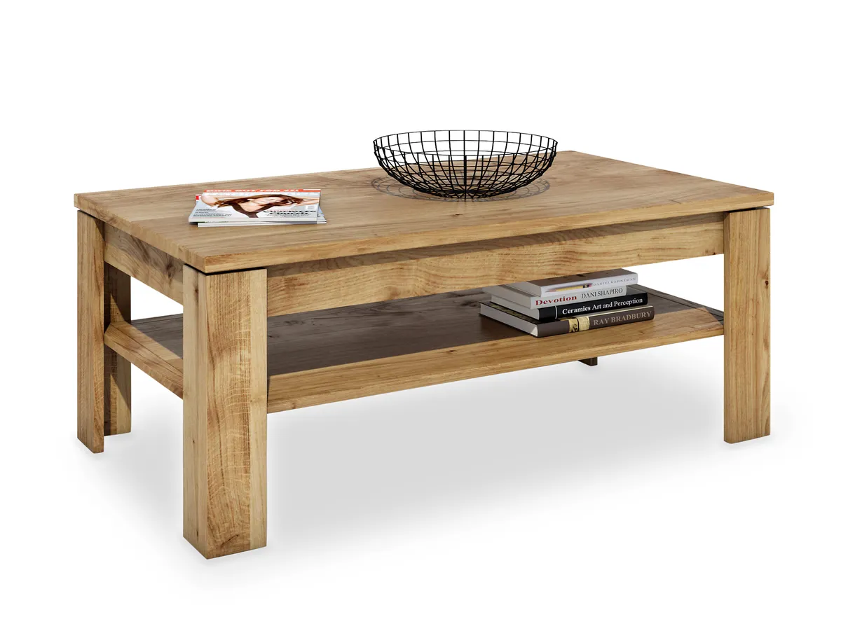 Couchtisch - LB ca. 110x65 cm, Wildeiche massiv geölt