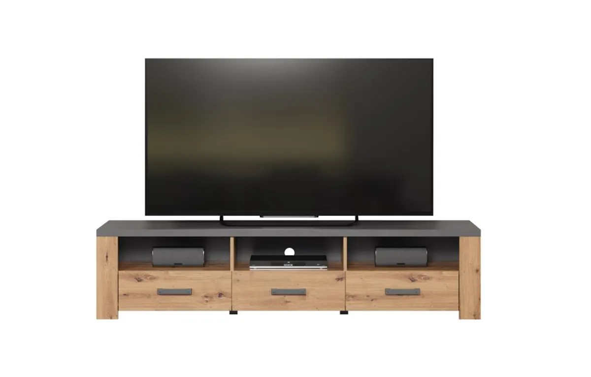 TV-Lowboard - Eiche Dekor, Graphit