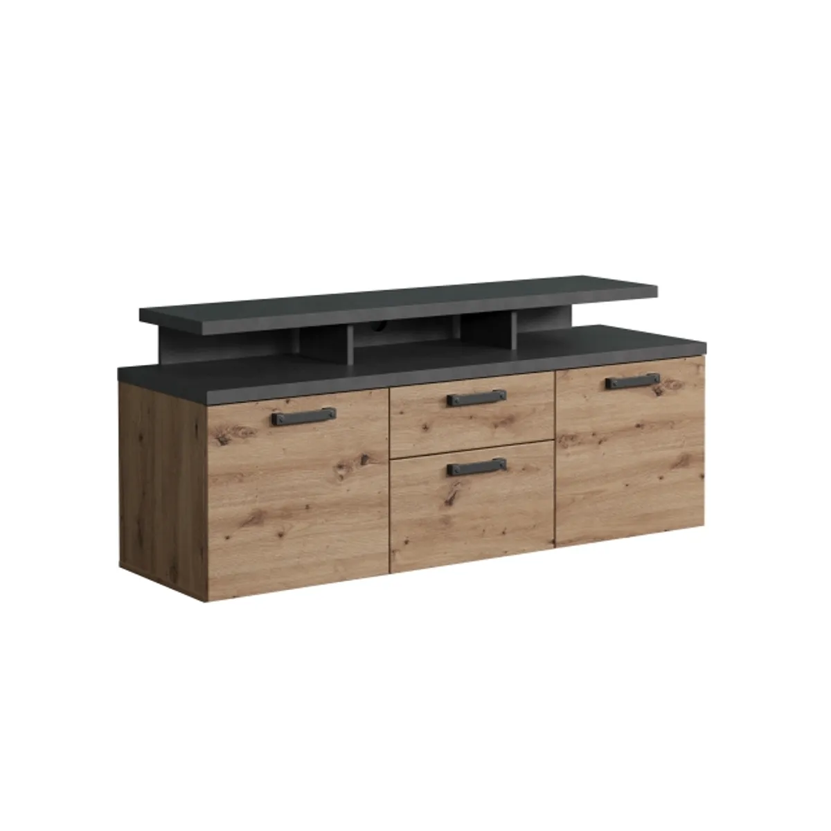TV-Lowboard - B ca. 151 cm, Matera Nachbildung, Artisan Eiche Nachbildung