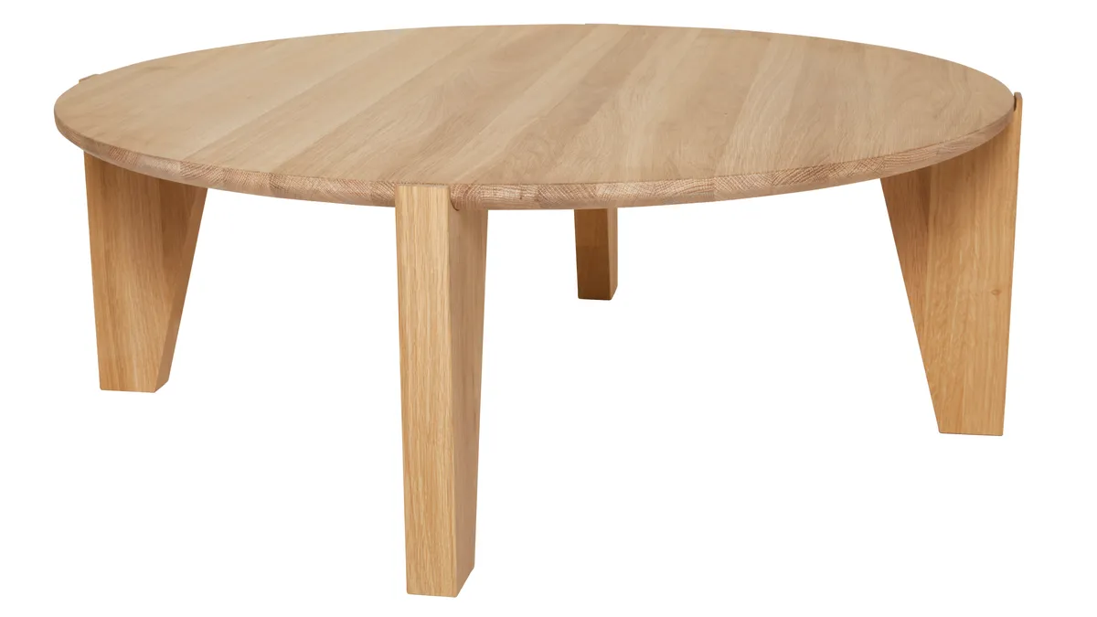 Couchtisch Cono - DH ca. 90x42 cm, Eiche massiv Bianco
