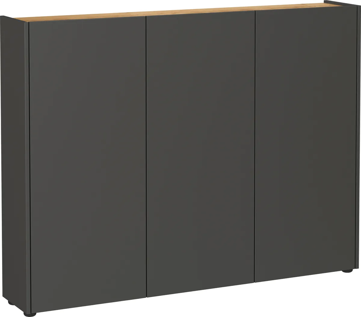 Schuhschrank GASIRA - B ca. 138 cm, Graphit, Navarra Eiche Nachbildung