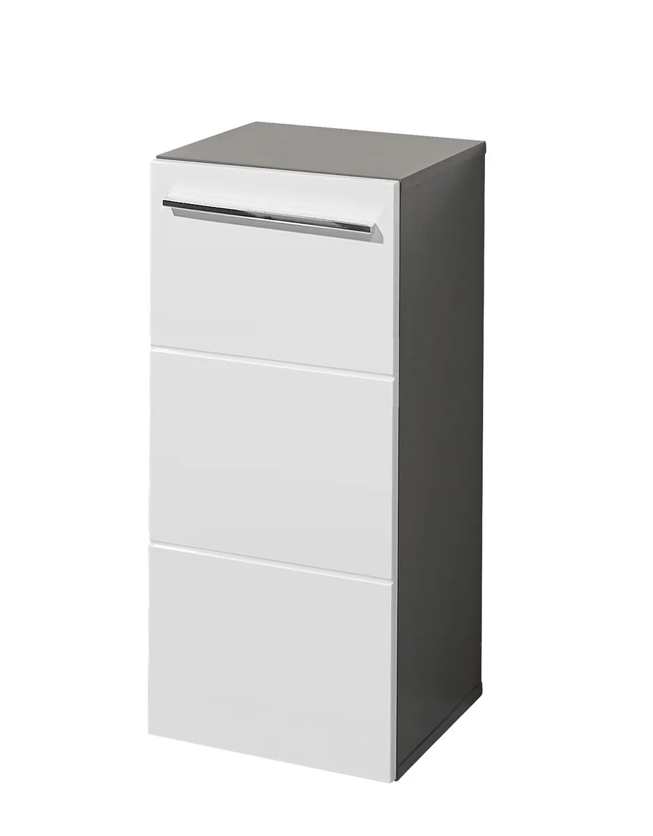 Kommode- Anthrazit, Weiß, Hochglanz