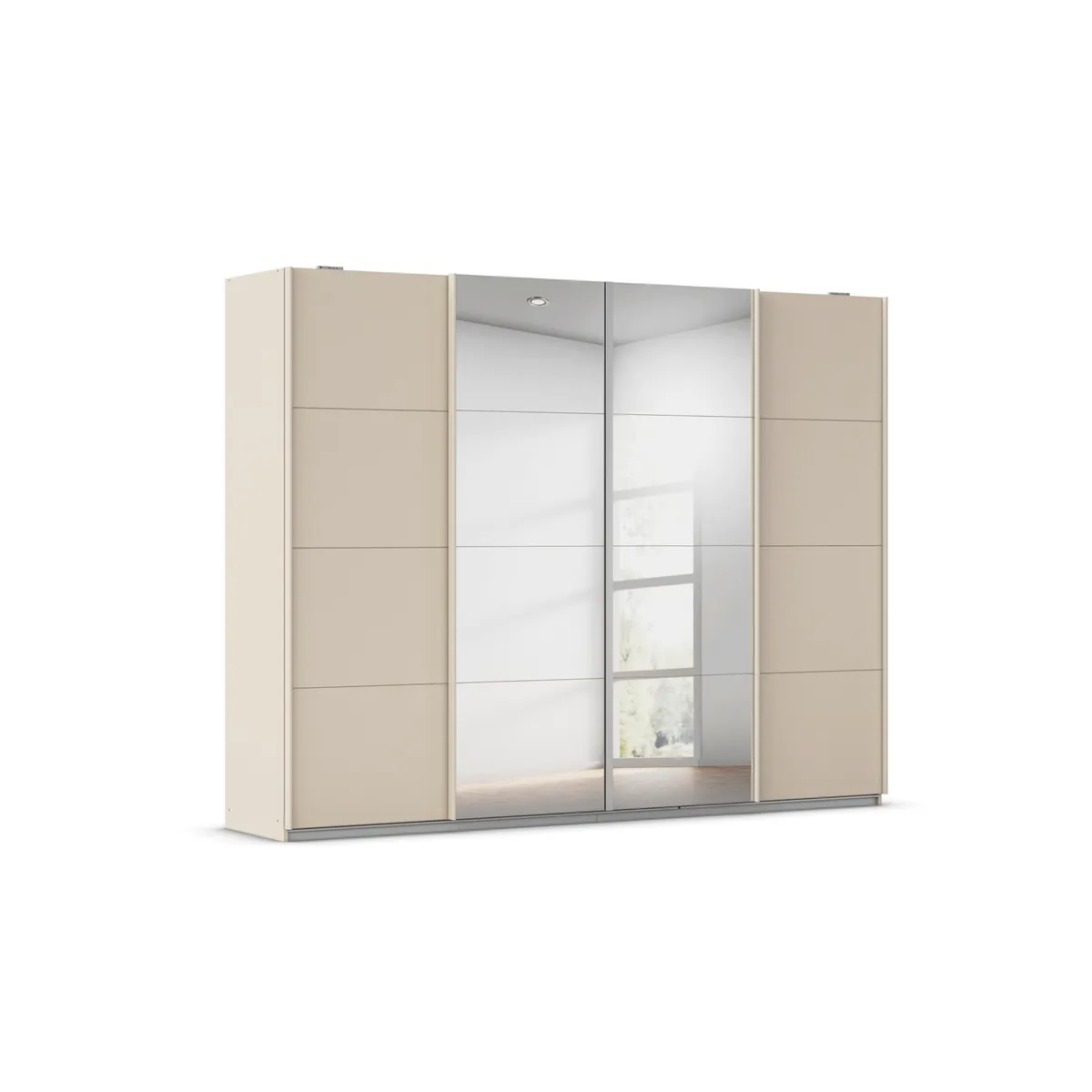 Schwebetürenschrank RIKK- B ca. 271 cm, Champagner, Spiegel