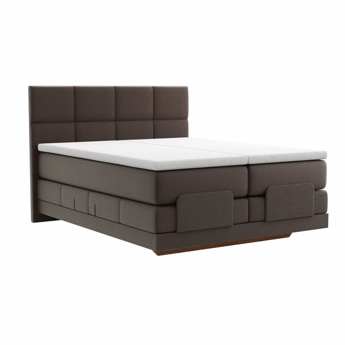 Boxspringbett Alpin Luxe - inkl. Kopf- und Fußteil verstellbar, Liegefläche ca. 160x200 cm, Stoff, Dunkelbraun