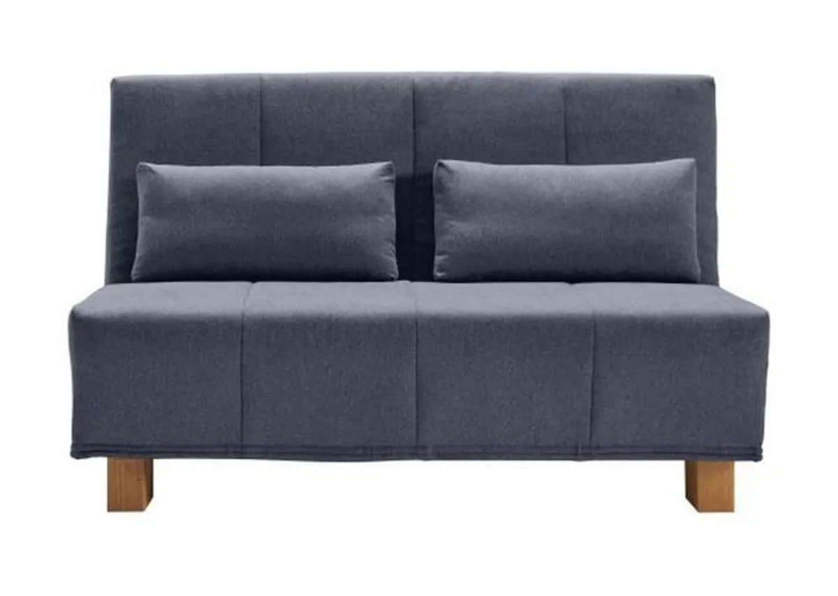 Schlafsofa EASY DELUXE - 2-Sitzer, 120 cm inkl. Schlaffunktion, Stoff Blau