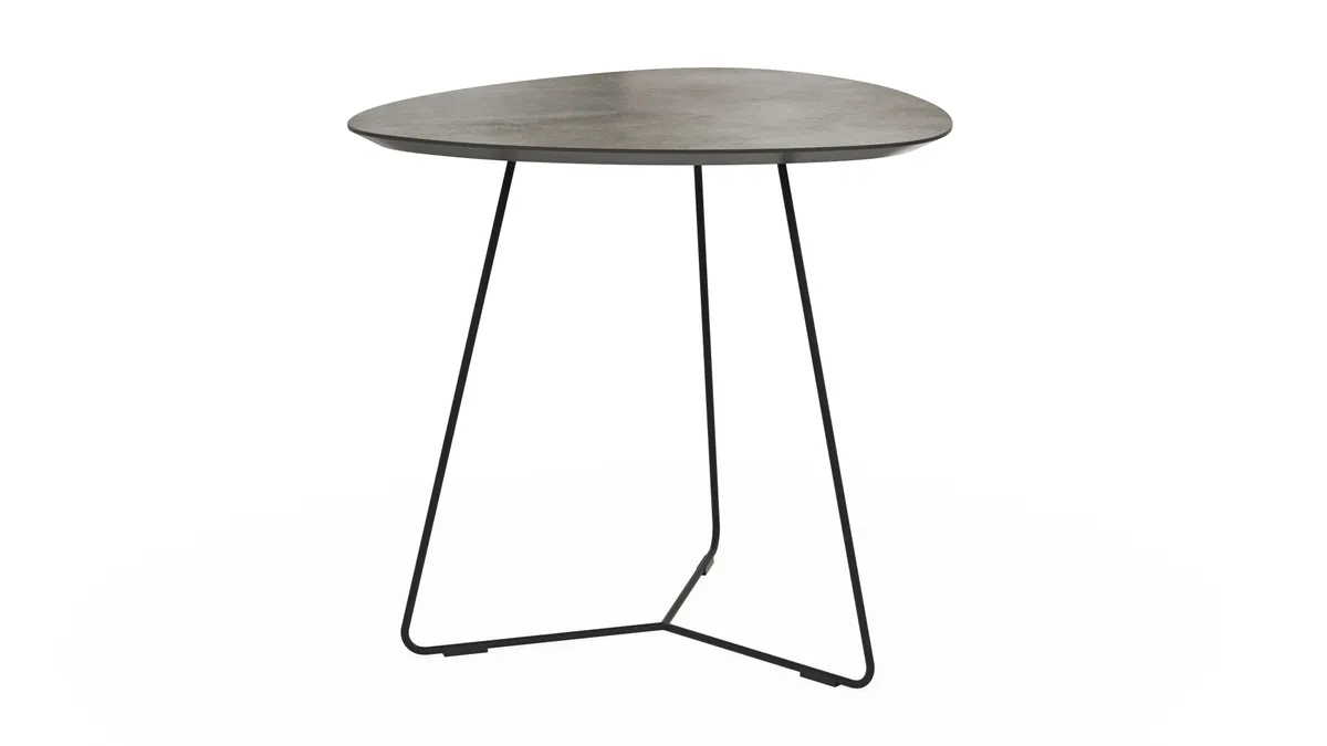 Ecktisch Fano - LBH ca. 59x50x55 cm, HPL Laminat, Graubraun