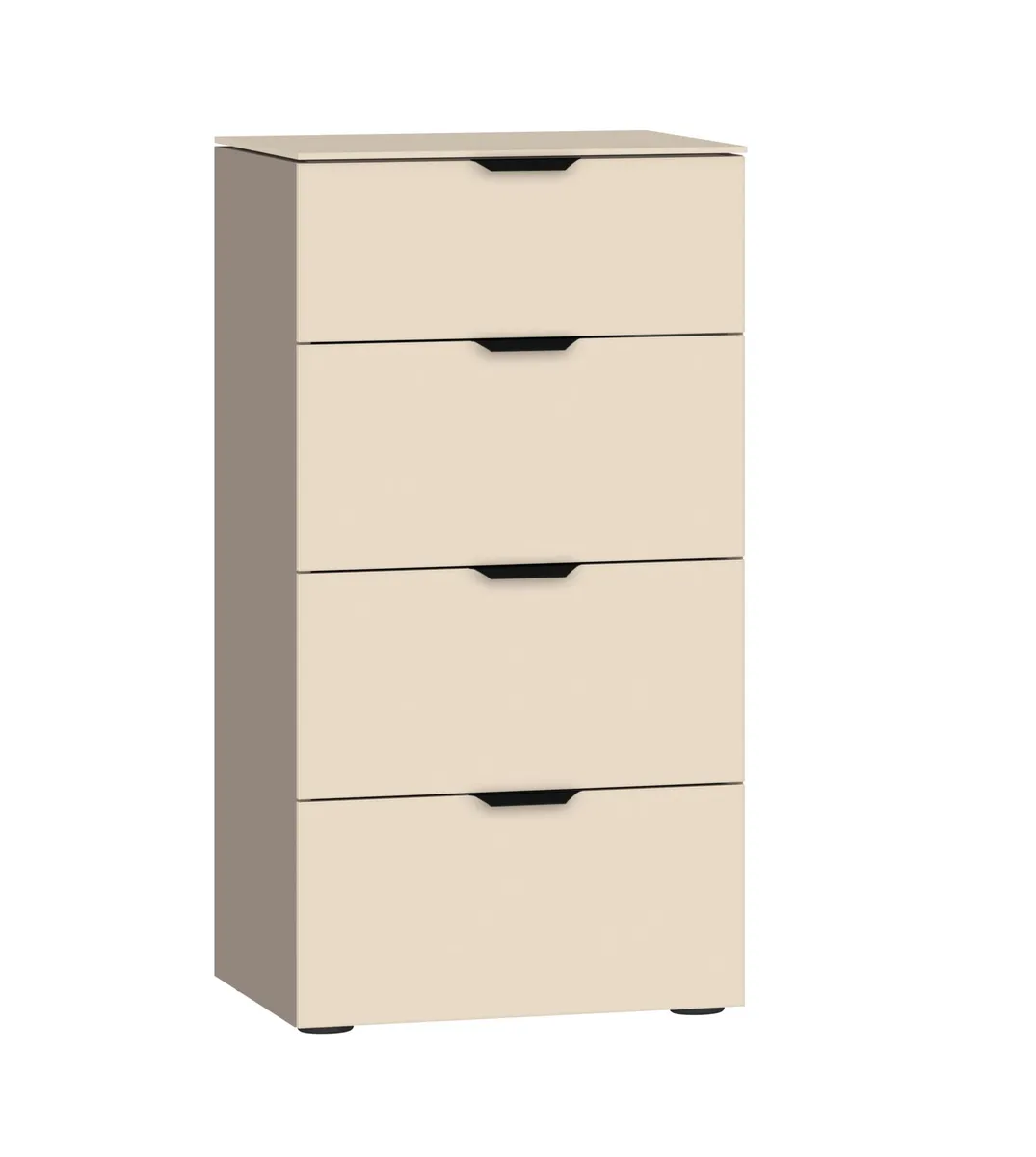 Nachtkommode JOIN IT- Nougat, Glas, Creme